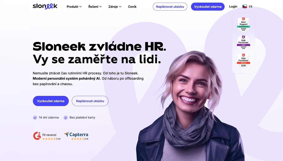 Sloneek hlavní strana HR systém