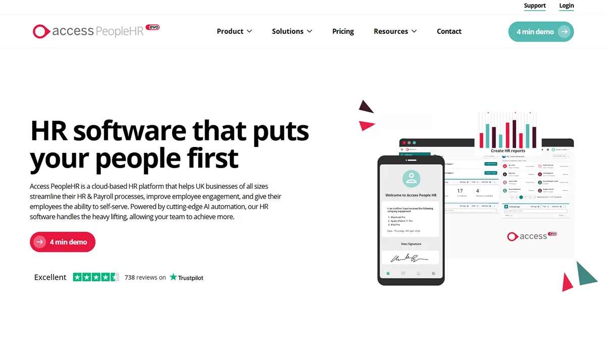PeopleHR main page