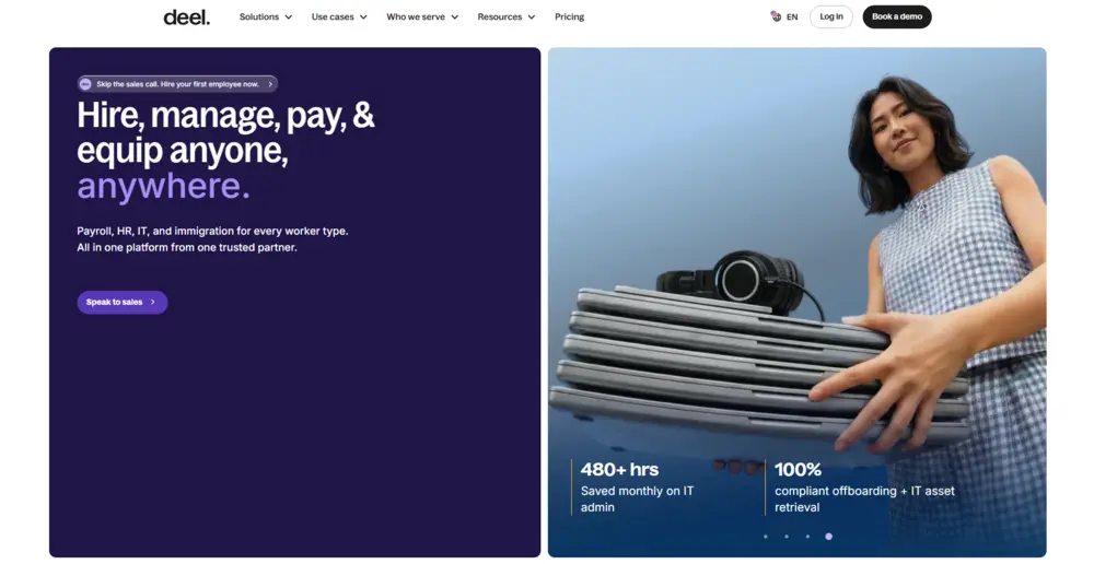 Deel Homepage screenshot